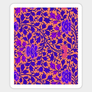 Vibrant Blue Floral Pattern Magnet